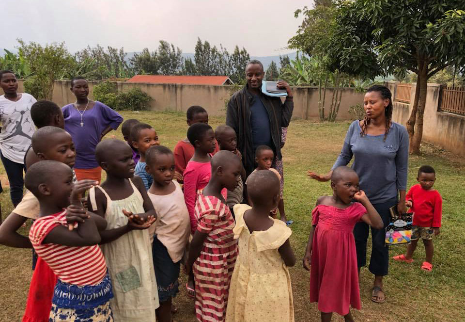 Rwandan children learning a Hawaiian chant from Nalani'ikaleomana Foundation